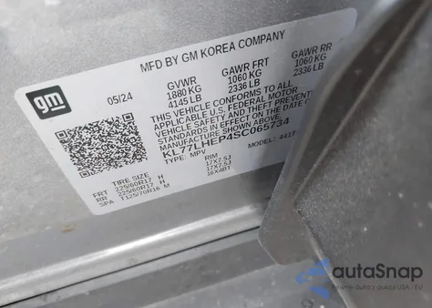 2025 Chevrolet Trax Fwd Lt from USA, damaged, VIN KL77LHEP4SC065734